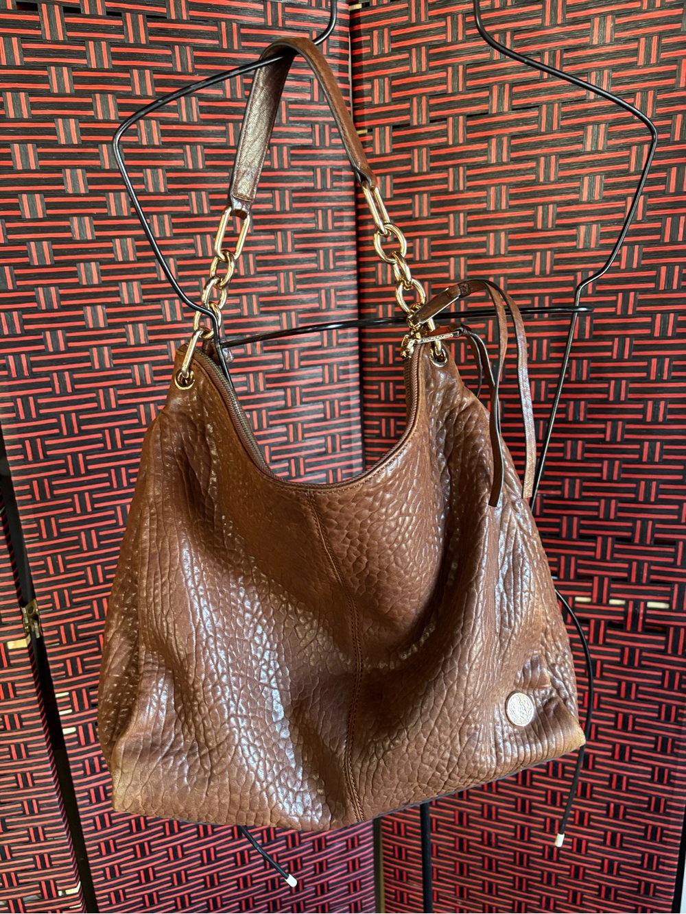 Vince Camuto Butter Leather Hobo Bag with Gold Hardware